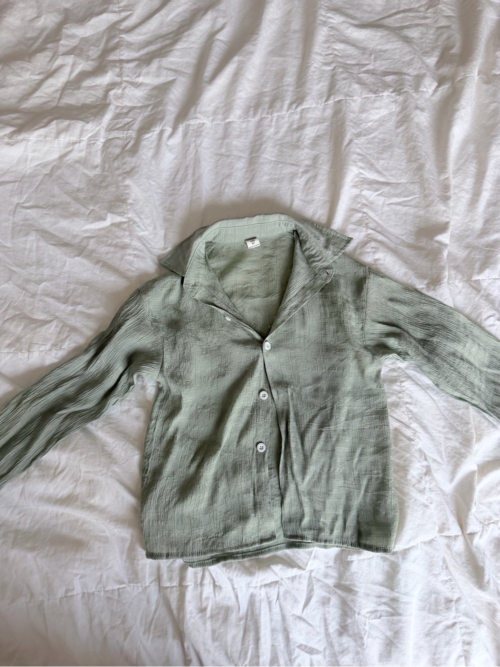 Light Sage Button-Front Girl's Jacket